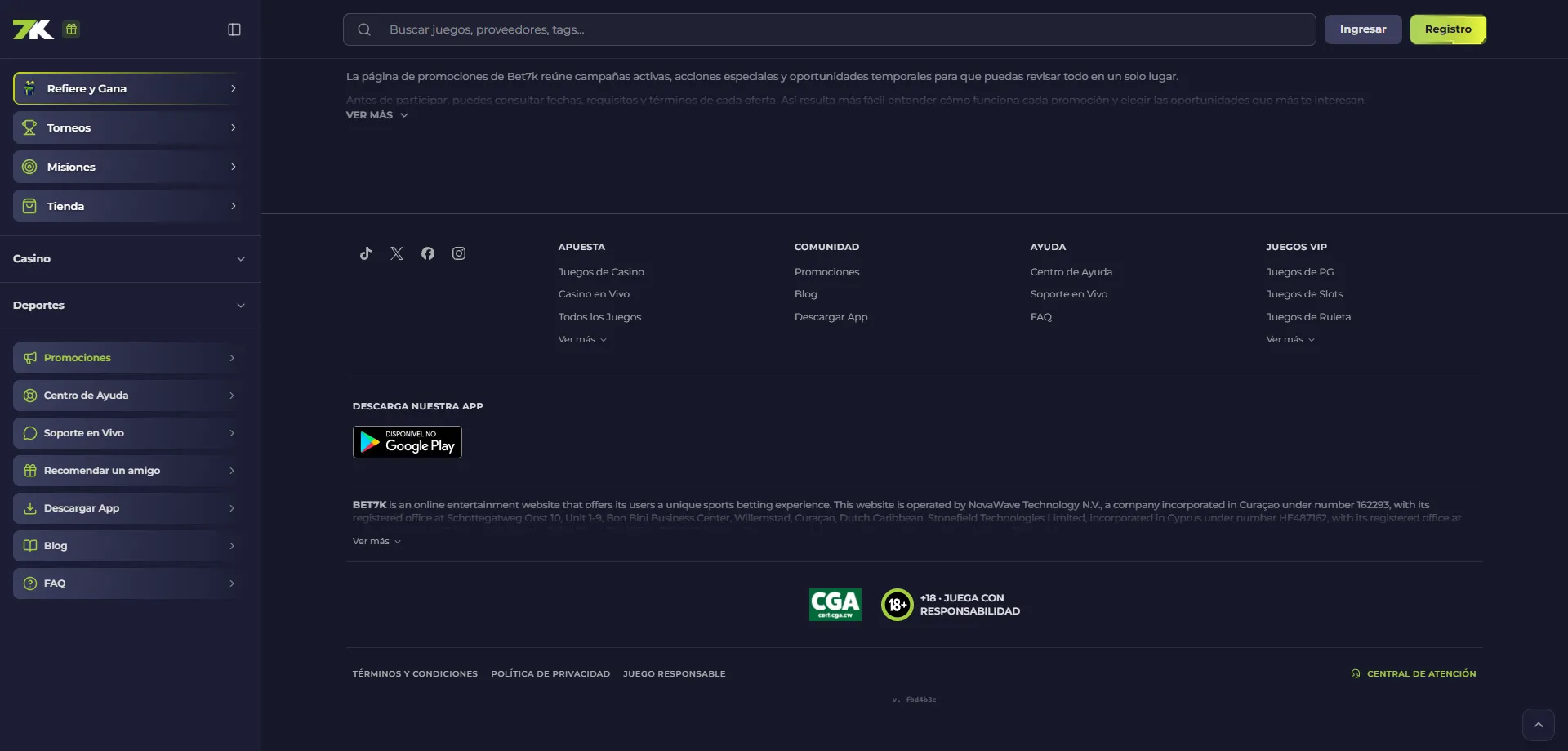 Casino en vivo de Bet7k Casino con dealers reales en tiempo real
